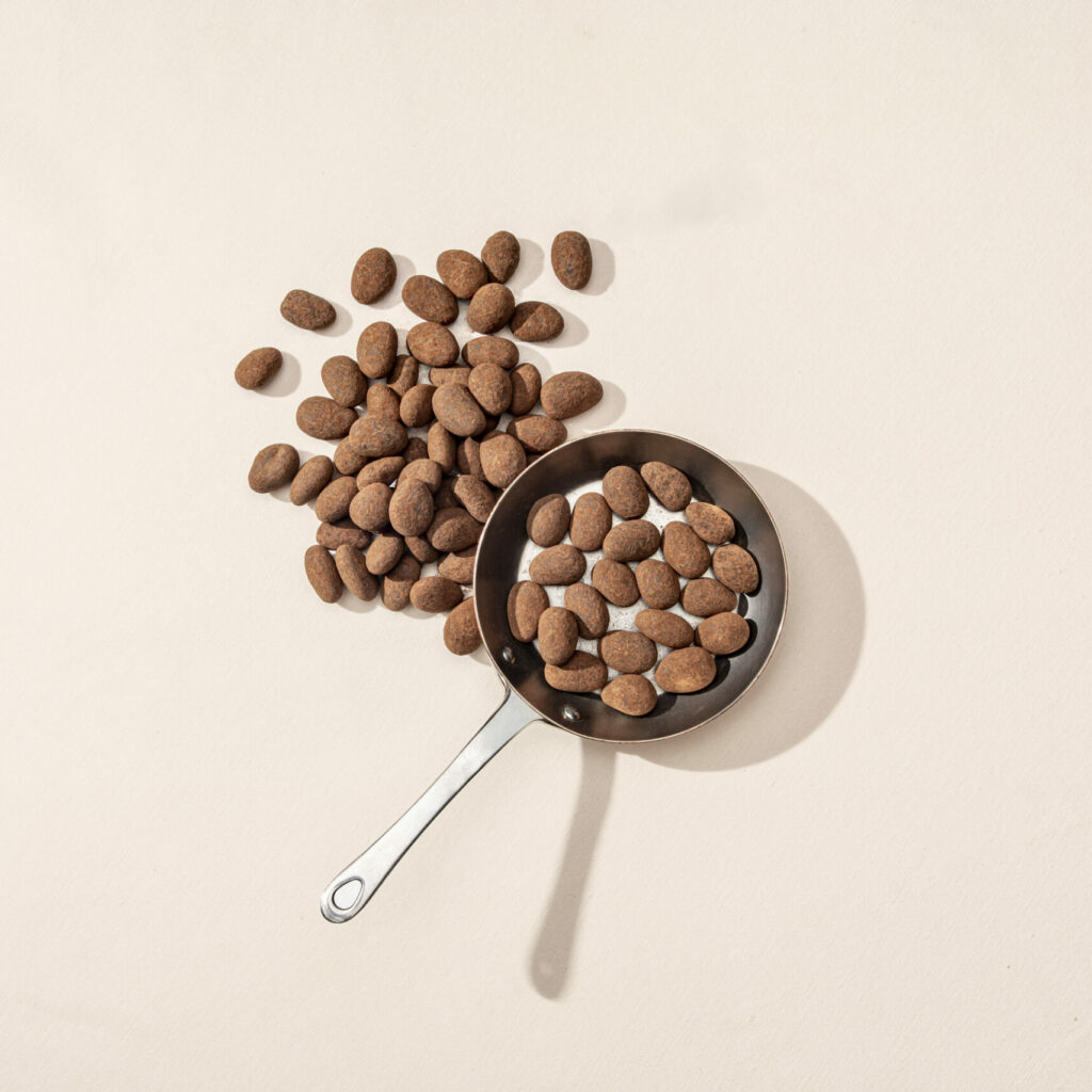 Amandes enrobées de chocolat noir